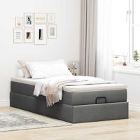 Ottoman bed met matras 100x200cm stof donkergrijs - thumbnail