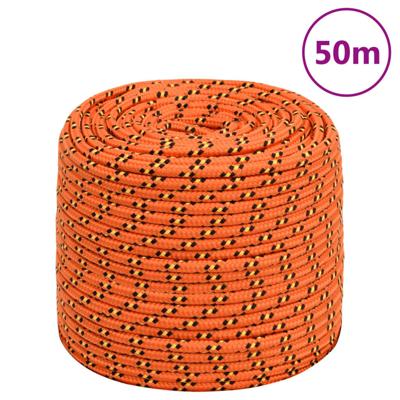 VidaXL Boottouw 8 mm 50 m polypropyleen oranje VidaXL Boottouw 8 mm 50 m polypropyleen oranje
