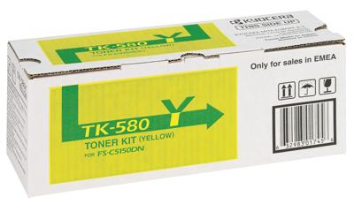 KYOCERA TK-580Y tonercartridge 1 stuk(s) Origineel Geel KYOCERA TK-580Y tonercartridge 1 stuk(s) Origineel Geel
