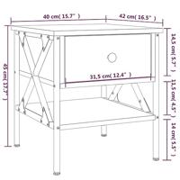 Nachtkastje 40x42x45 cm bewerkt hout sonoma eikenkleurig - thumbnail
