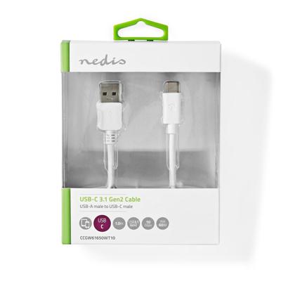 Nedis CCGW61650WT10 Usb 3.1 Cable (gen2) Usb-c™ Male - A Male 1.0 M White