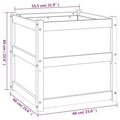 VidaXL Plantenbak 60x60x60 cm massief grenenhout wasbruin