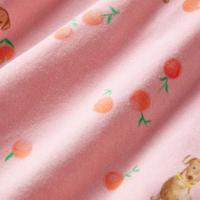 Kinderjurk met trekkoord puppy's en fruitprint 140 lichtoranje - thumbnail