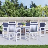 VidaXL Stoelkussens 6 st lage rug stof marineblauw - thumbnail