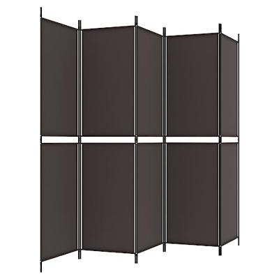 Kamerscherm met 5 panelen 250x200 cm stof bruin Kamerscherm met 5 panelen 250x200 cm stof bruin