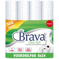 Brava - Ultra Soft Toiletpapier - 144 Rollen - 3 Laags - Ultiem Comfort WC Papier - Superieure Sterkte - Maximale Absorptie & Pluisvrij - Voordeelverpakking WC Papier - thumbnail