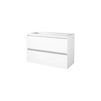 Basic-Line Start 46 Badkamermeubelset - 100 x 46 cm - Greeploos - 2 Lades - Acryl Wastafel - 1 Kraangat - Ice White - thumbnail