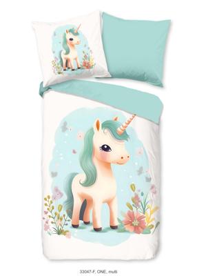 Good Morning Kinderdekbedovertrek "eenhorn" - Multi - (135x200 cm) - Katoen Flanel