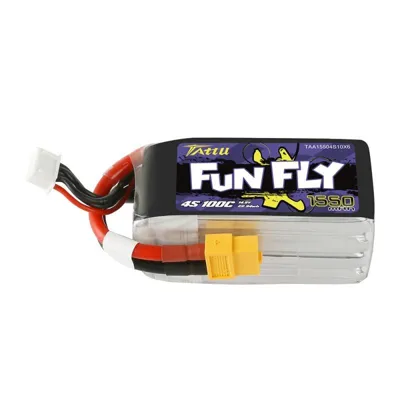 GensAce Tattu FunFly Lipo 100c 14,8 volt 1550mah met XT60 Stekker GensAce Tattu FunFly Lipo 100c 14,8 volt 1550mah met XT60 Stekker