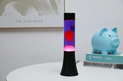 Itotal Lavalamp zwart/paars/roze, 30cm