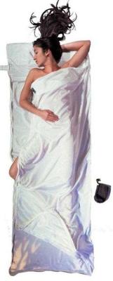 Slaapzakvoering met tweewegritssluiting Cocoon TravelSheet Coupler Silk/Cotton, naturel