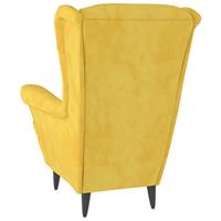Fauteuil fluweel mosterdgeel - thumbnail