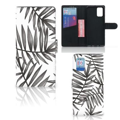 Samsung Galaxy A02s | M02s Hoesje Leaves Grey Samsung Galaxy A02s | M02s Hoesje Leaves Grey