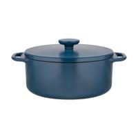 Hugo Kennis braadpan met deksel - gietijzer - blauw/zwart - ø24 cm - thumbnail