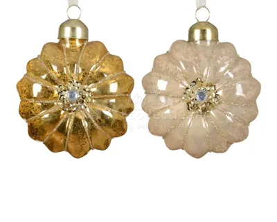 Kerstornament Bloem Glas Ø8cm Assorti 1st