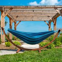 Vivere C8SPCT-34 hangmat Framehangmat Katoen, Grenenhout Blauw - thumbnail