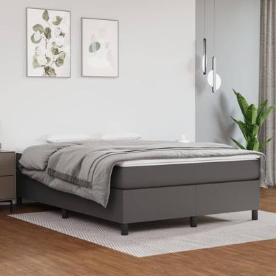 Boxspring met matras kunstleer grijs 140x200 cm