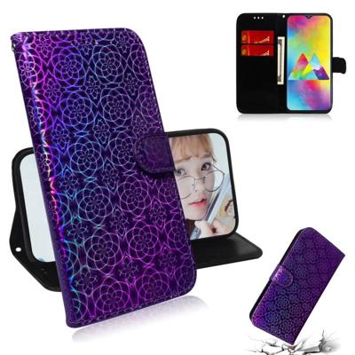 Voor Galaxy M20 effen kleur kleurrijke magnetische Buckle horizontale Flip PU lederen draagtas met houder & kaartsleuven & portemonnee & Lanyard (paar