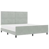 Boxspringbed met hoofdeinde Lichtgrijs 180 x 200 cm Fluweel - thumbnail