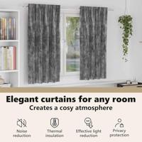 VidaXL Velvet gordijnen met gordijnen 2 pcs grijs 175 x 140 cm fluweel - thumbnail