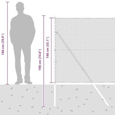 VidaXL Afrasteringspaal groen 25 x 1,4 m (13 mm gaas) staal en pvc