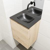 MONDIAZ OLAN 40cm toiletmeubel washed_oak. LEX wastafel urban midden geen kraangat - thumbnail