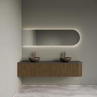 Badkamermeubelset Gliss Design Alluro 180 cm Links Castle Brown - thumbnail