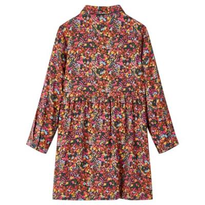 Kinderjurk met lange mouwen bloemenprint 92 meerkleurig