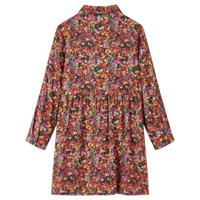 Kinderjurk met lange mouwen bloemenprint 140 meerkleurig - thumbnail