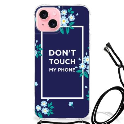 iPhone 15 Plus Anti Shock Case Flowers Blue DTMP iPhone 15 Plus Anti Shock Case Flowers Blue DTMP