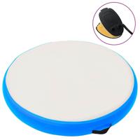 VidaXL Gymnastiekmat met pomp opblaasbaar 100x100x15 cm pvc blauw - thumbnail