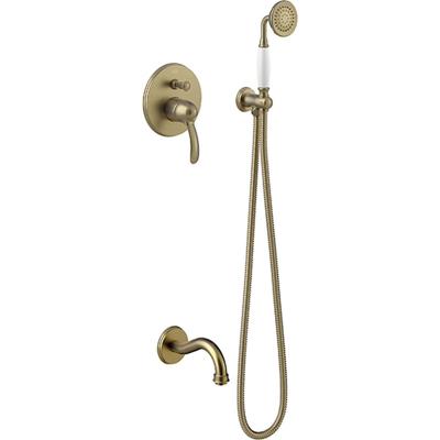 Badmengkraan Tres Clasic Inbouw Set Incl. Handdouche Verouderd Messing Mat
