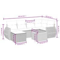 7-delige Loungeset met kussens poly rattan beige - thumbnail