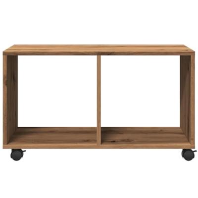 Rolkast 72x33x42,5 cm bewerkt hout artisanaal eikenkleurig