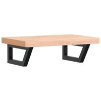 Badkamer wandschap staal en massief beukenhout - thumbnail