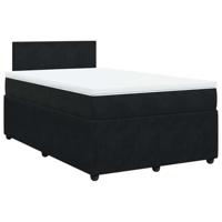Boxspring met matras fluweel zwart 120x200 cm - thumbnail