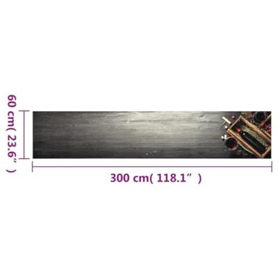 Keukenmat wasbaar wijnflesprint 60x300 cm fluweel - thumbnail