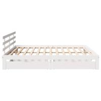 Bedframe met lades massief grenenhout wit 180x200 cm - thumbnail