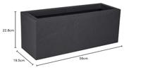 Balkonplantenbak - EDA - Volcania Up - 25 L - Binnen/Buiten - Steenlook - 59 x 19,5 x 22,8 cm - Antracietgrijs - thumbnail