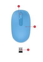 Microsoft 1850 muis Ambidextrous RF Draadloos Optisch 1000 DPI - thumbnail