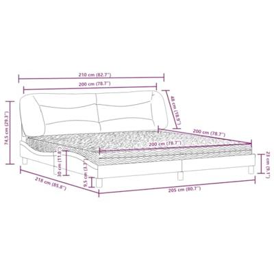 Bed met matras stof taupe 200x200 cm