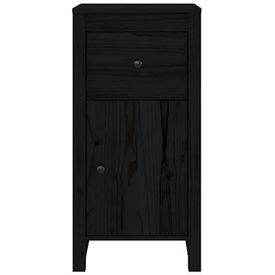 Dressoirs 2 st 40x35x80 cm massief grenenhout zwart - thumbnail