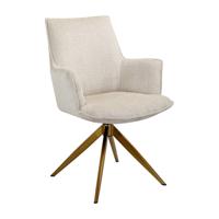 Richmond Draaibare Eetkamerstoel 'Dakota' Met armleuning, Chenille, kleur Beige - thumbnail
