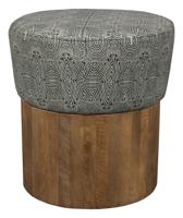 Dutchbone Kruk 'Fragment' Mangohout en stof - thumbnail