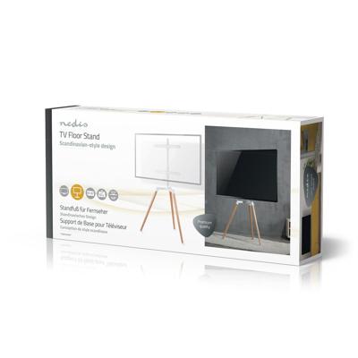 Nedis TVSM7060WT Tv Vloerstandaard 50 - 65 " 35 Kg Scandinavian Design Draaibaar Anti-omval-riem Snap-lock Aluminium / Staal Wit - thumbnail