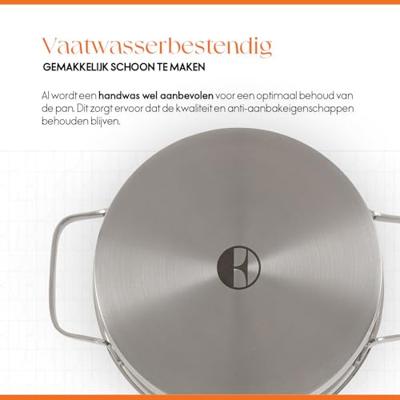 ELLE Gourmet Moderne Kookpan met Deksel - Ø 24 cm - RVS