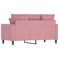 Tweezitsbank 120 cm fluweel roze - thumbnail
