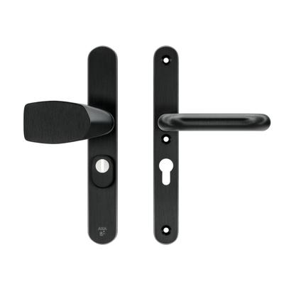 AXA AXA Oval Plus veiligheidsbeslag voordeur smalschild Wing knop/U-kruk PC55 met kerntrekbeveiliging SKG3 - aluminium/zwart AXA AXA Oval Plus veiligheidsbeslag voordeur smalschild Wing knop/U-kruk PC55 met kerntrekbeveiliging SKG3 - aluminium/zwart