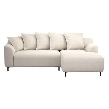 Bank Elsa met chaise longue rechts - stof Eden - beige