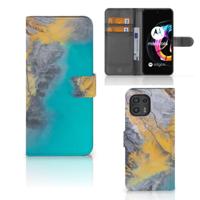 Motorola Edge 20 Lite | Bookcase | Marble Blue Gold - thumbnail